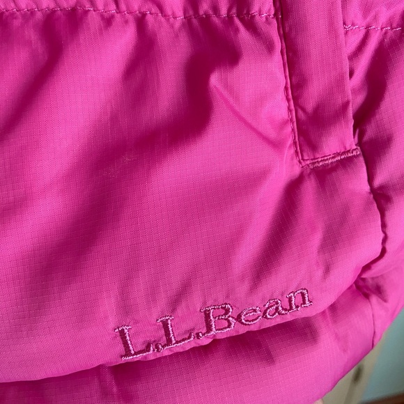 L.L. Bean Goose Down Puffer Jacket PINK Berry Full Zip Sz XL - Picture 4 of 14